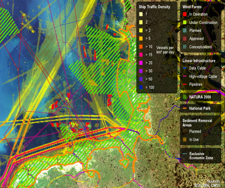 Map of North Sea utilisation